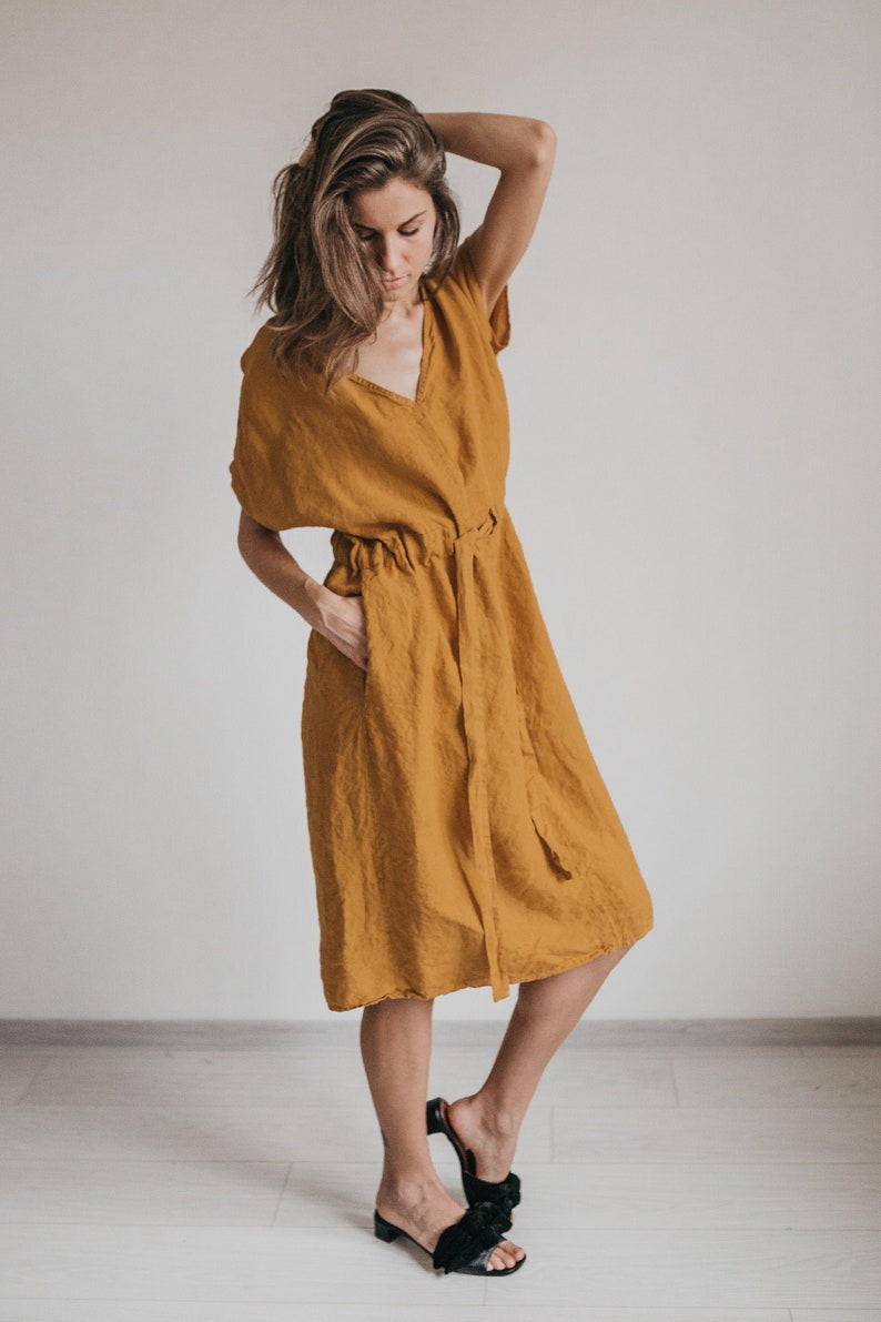 Linen dress  Jessica. Linen tunic dress. Summer linen dress. Stonewashed linen dress relaxed fit 