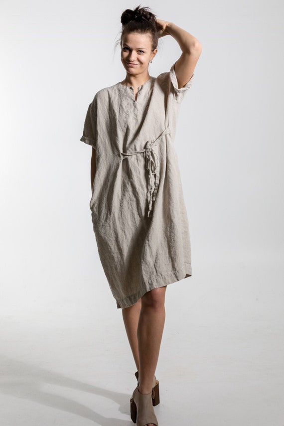 womens linen tunic dress