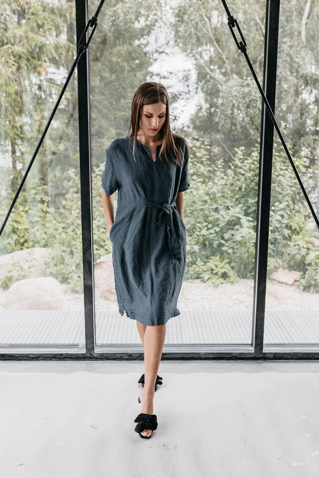 chinese dress ladies Allure Linen Dress | Bohomey main image 1