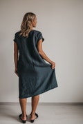 Linen dress  ALICE  .Linen tunic dress . Short sleeves  dress product logo