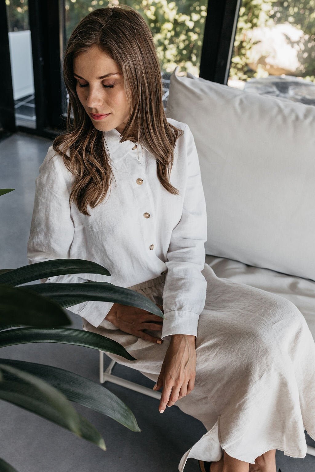 Linen Shirt LETICIA . Linen Shirt Women Tunic Shirt Boho Etsy Canada