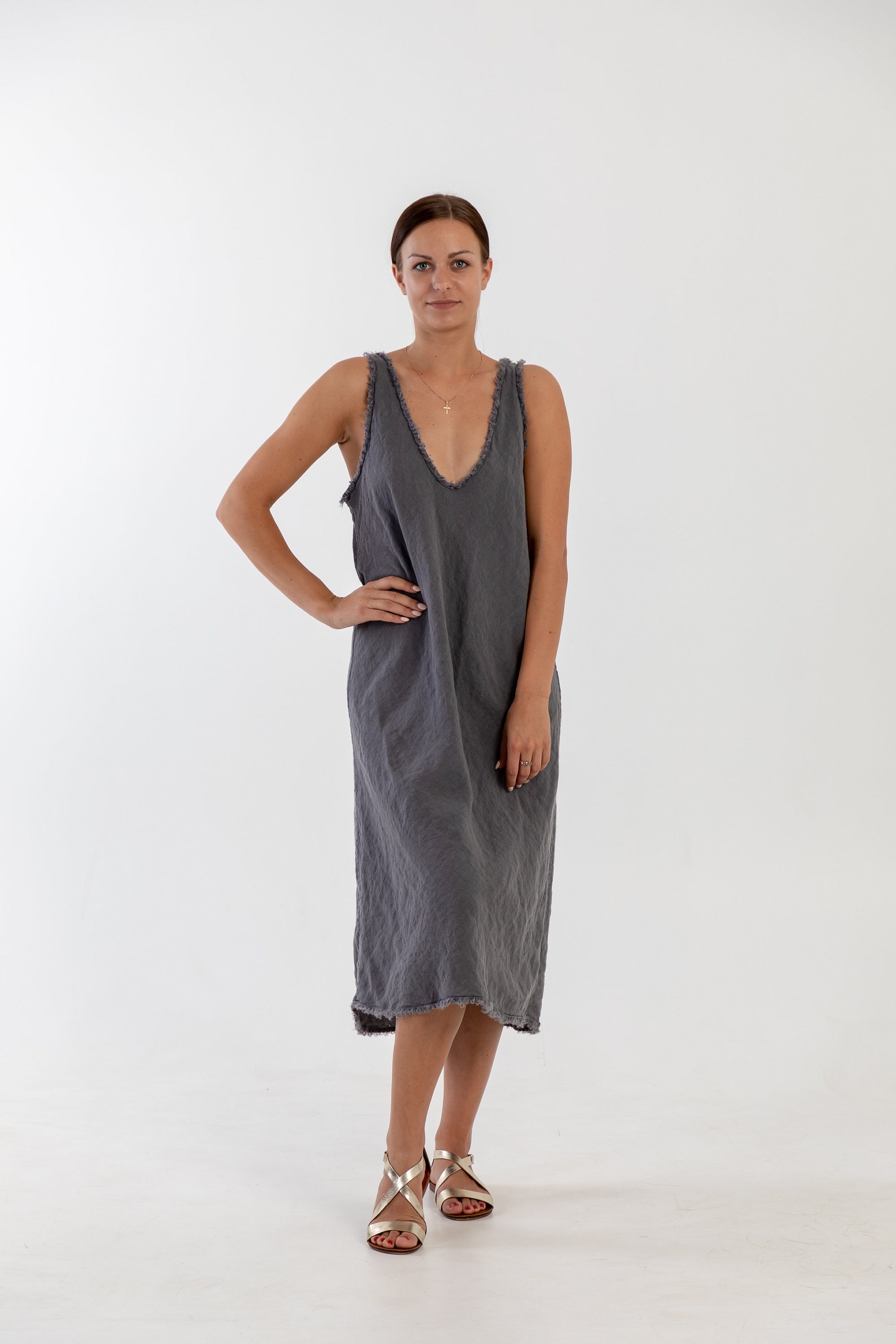 Linen Rôm Natural Linen Strap Dress ROM . Linen Dress for Women. Linen Tunic ...
