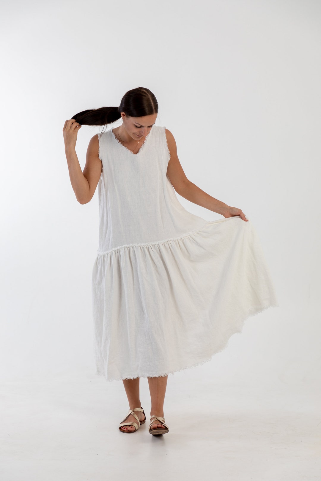 Linen Dress Kate . Summer Linen Dress. Long Linen Dress Loose Fit.