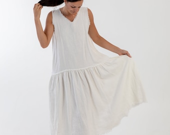 Linen dress KATE . Summer linen dress. Long linen dress loose fit.