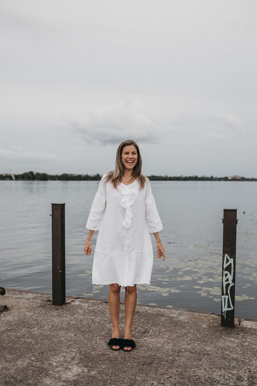 Robe en lin GARBO, robe chemise en lin, robe en lin pour femme