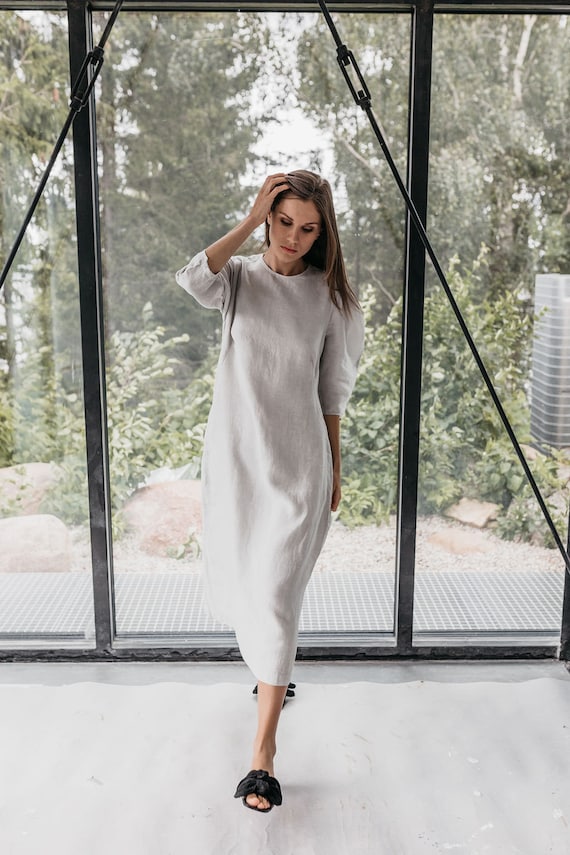 Linen Shirt Dress LEXIE. Linen Tunic Dress, Linen Clothing