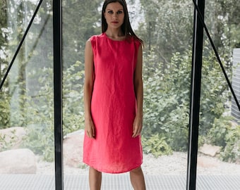 Linen dress SCARLETT  . Sleeveless  tunic dress, summer dress
