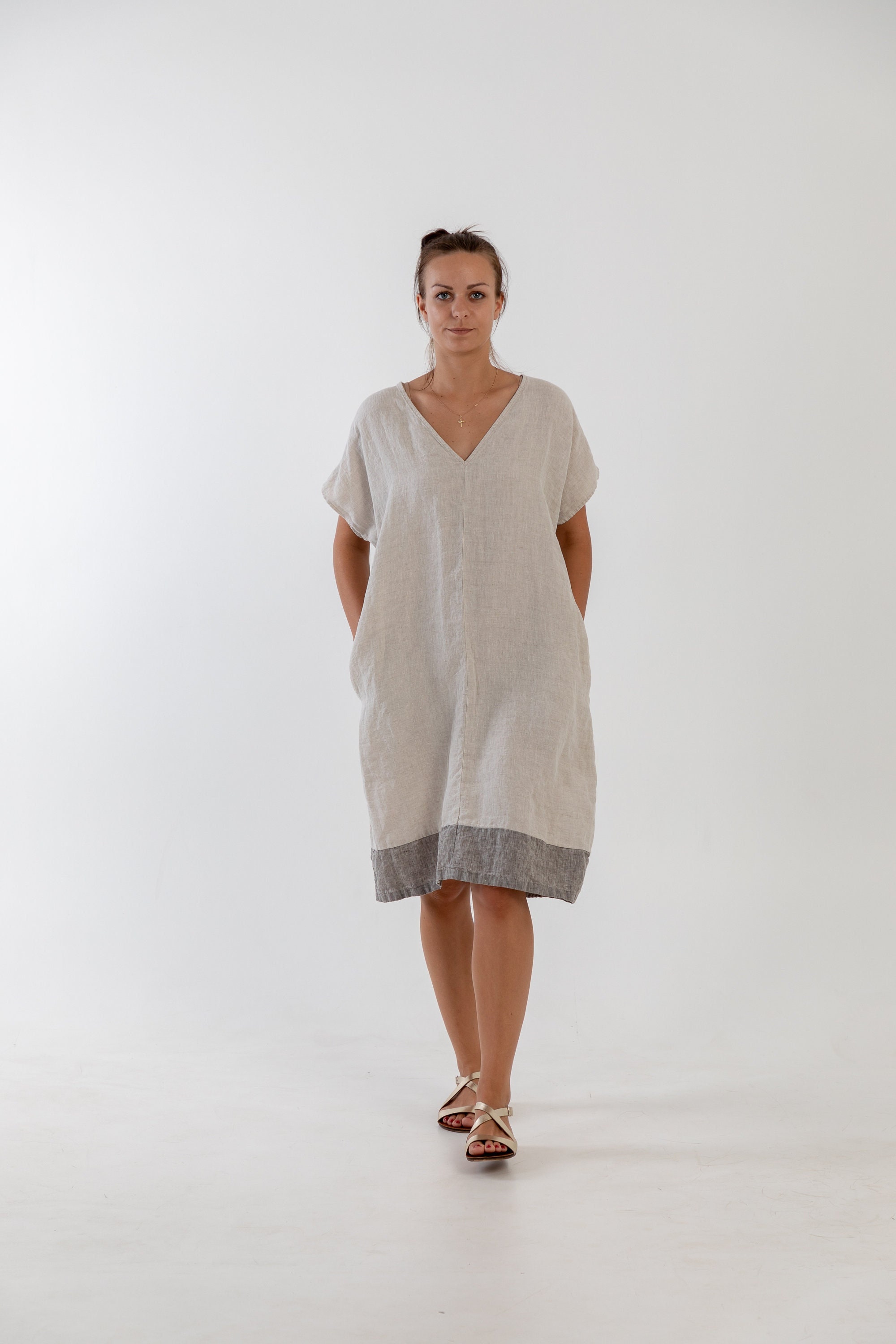 linen strapless dress Rhodesmosaic