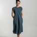 Linen dress ANNA.  Summer linen dress. Linen tunic dress, linen clothing for women, body fit  linen dress knee length 
