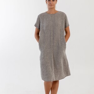 Linen Dress GITA ,linen Short Sleeves Summer Linen Dress for Women ...