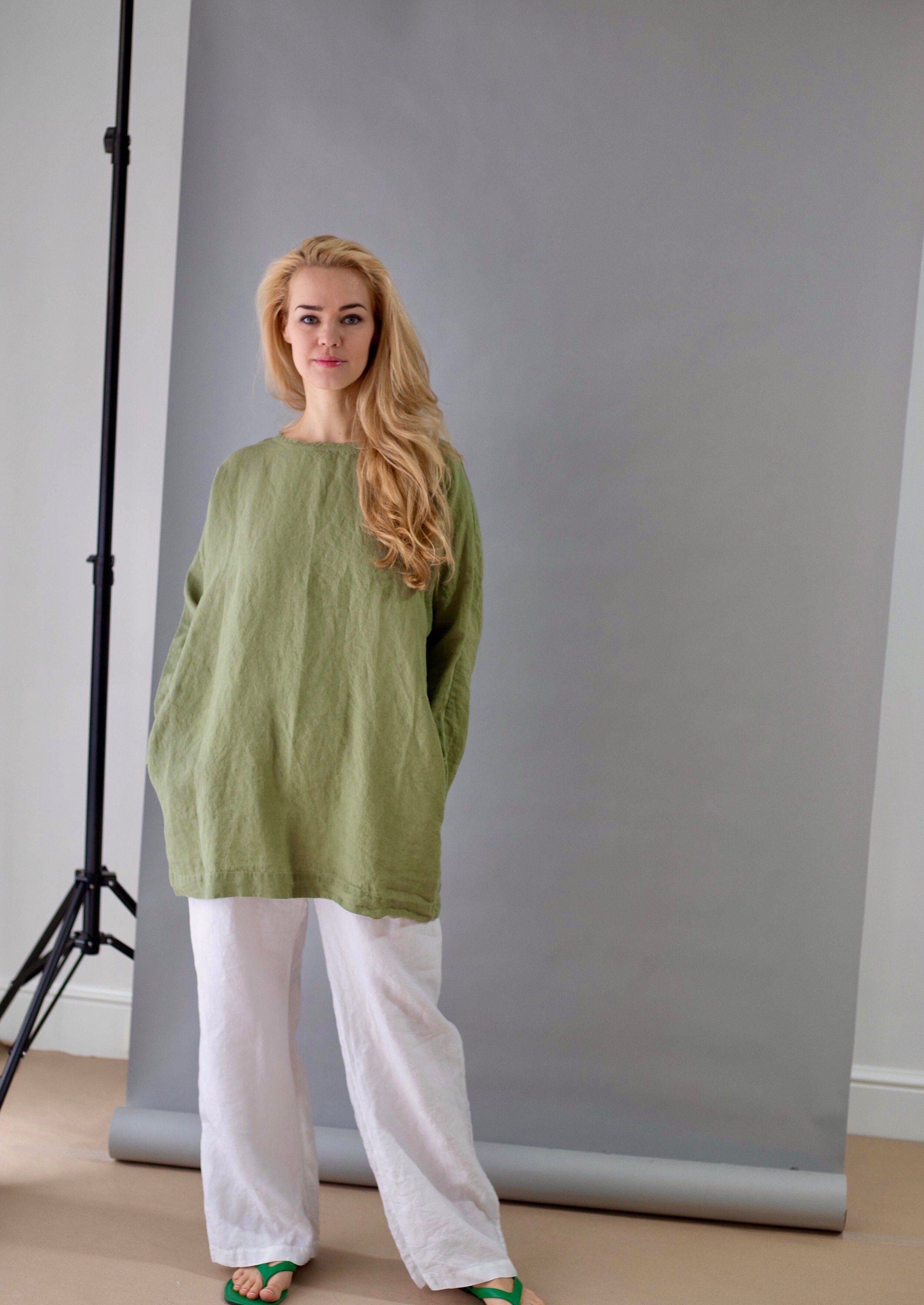 linen tunic shirt dress Beach Linen Tunic Dress