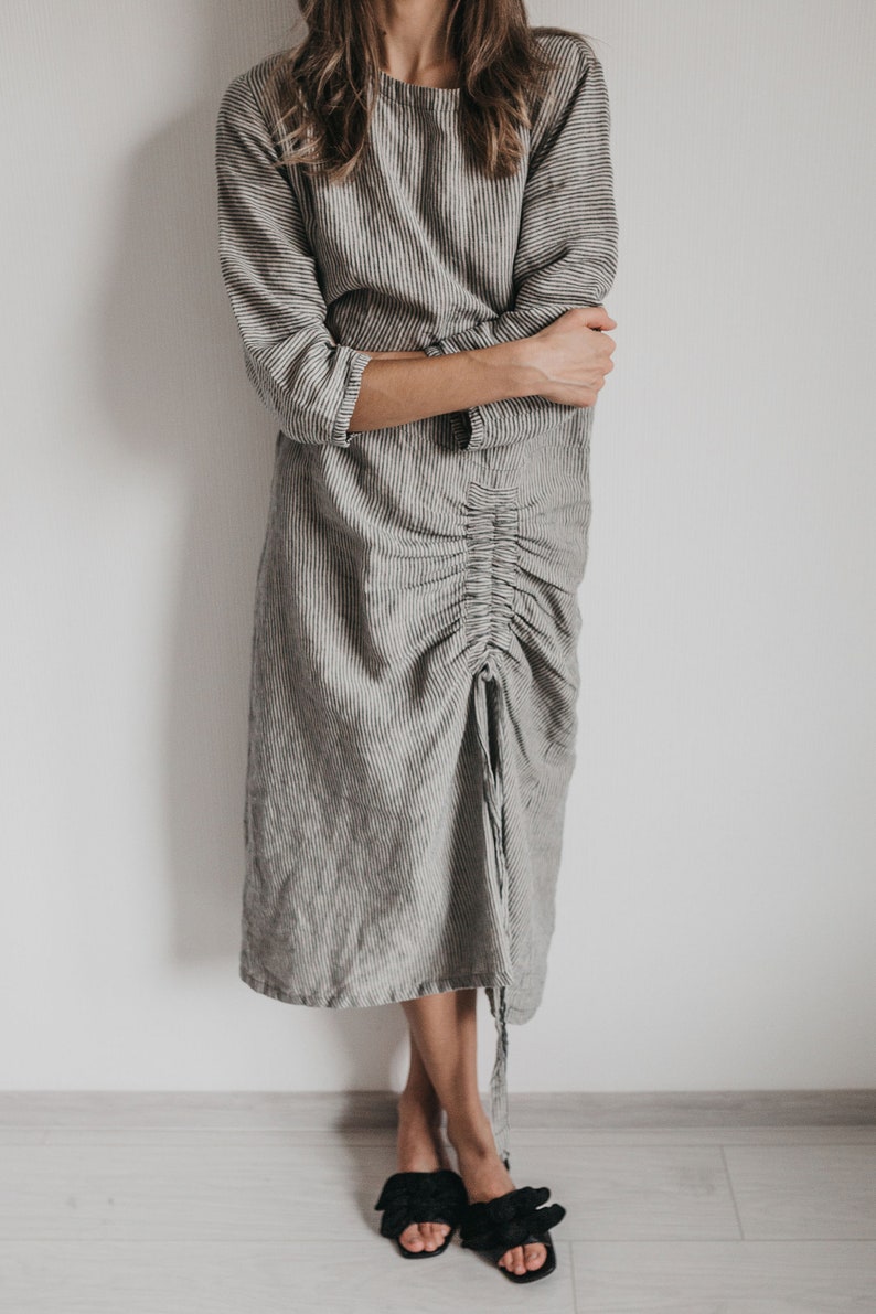 Linen shirt dress CELINA. Linen tunic dress, linen clothing for women image 1