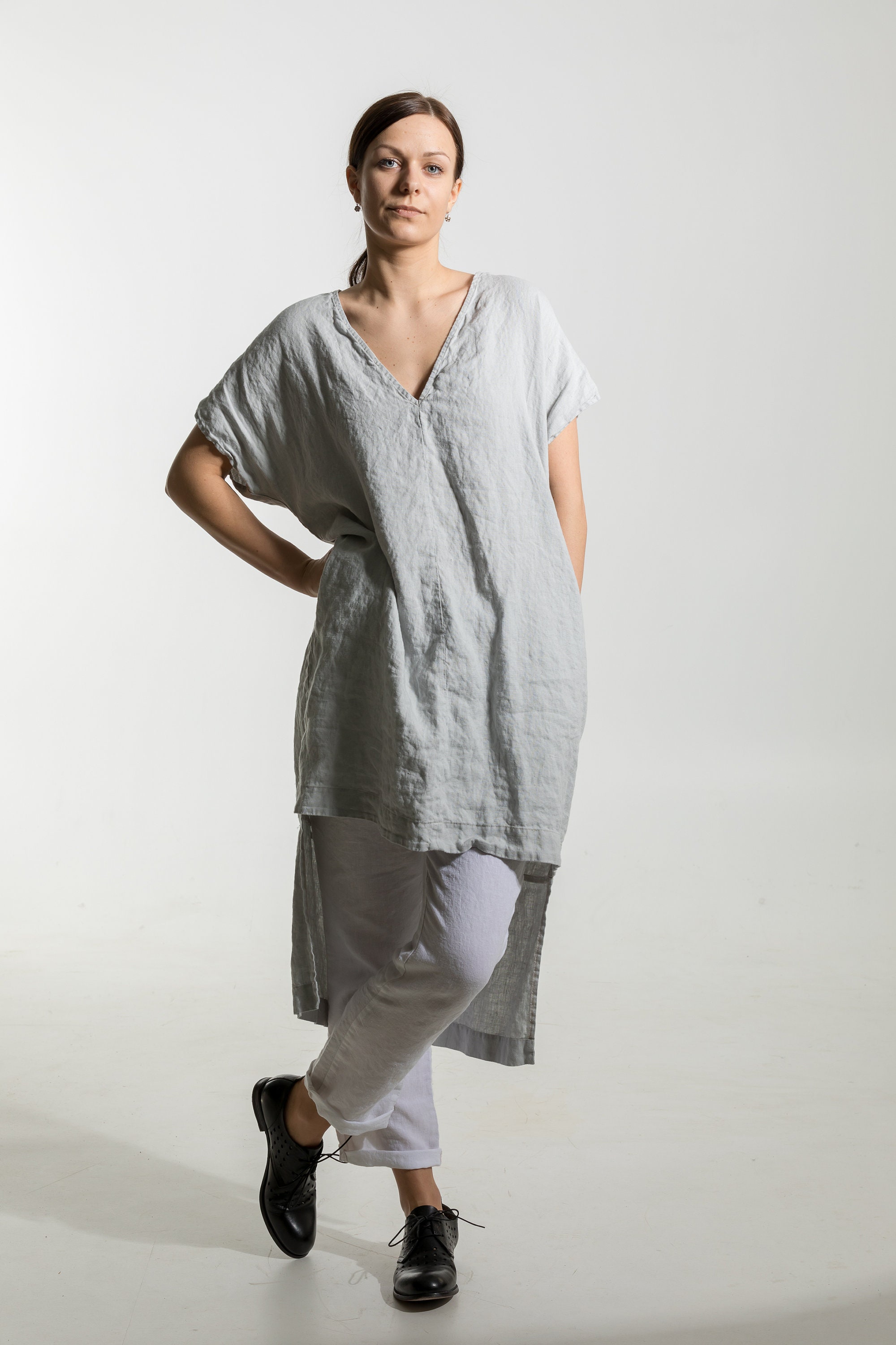 knee length dresses for ladies BY RIDLEY Womens Zariyah Linen Dress main image 1