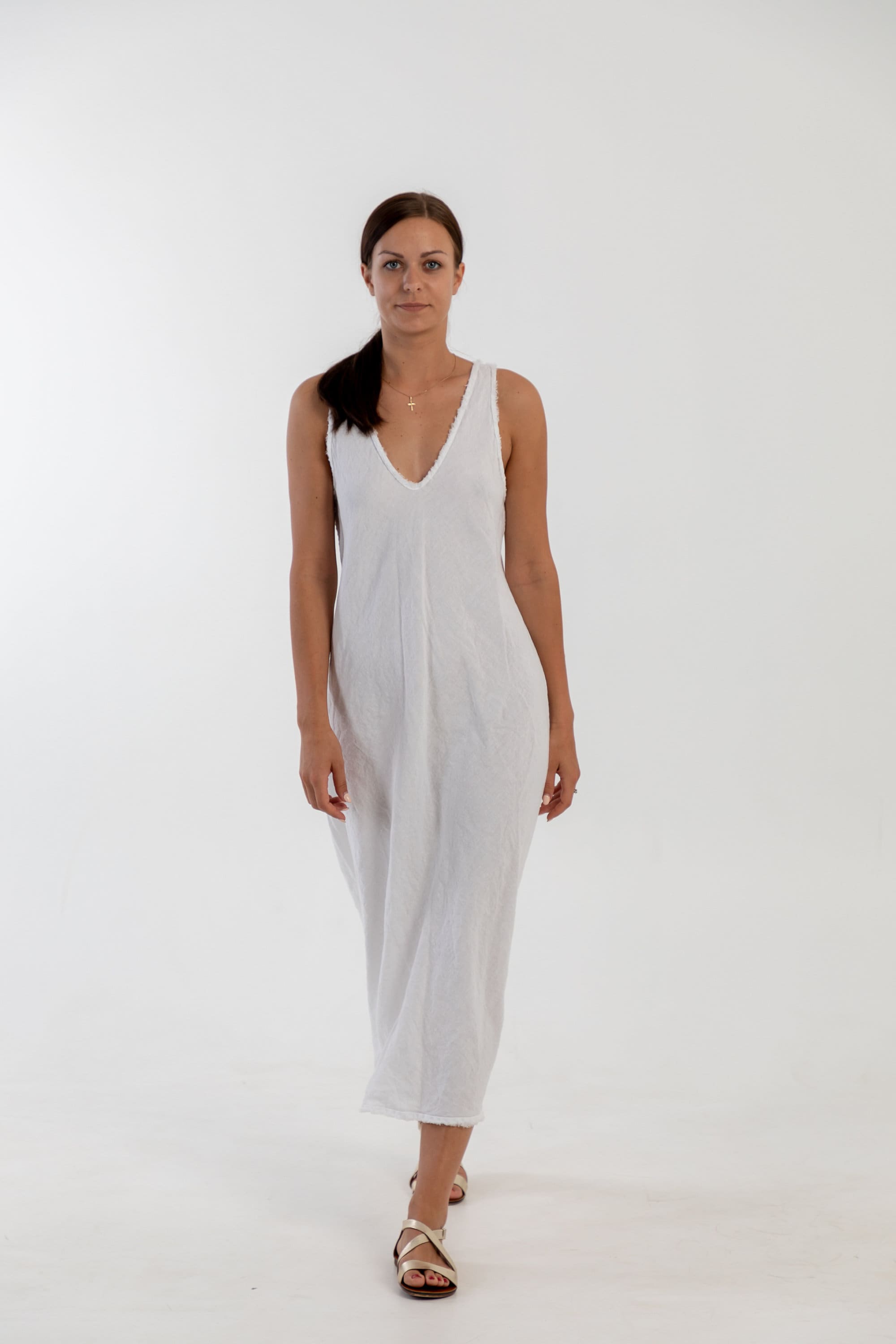 Linen Rôm Natural Linen Strap Dress ROM . Ankle Length Linen Dress . Linen Tunic ...