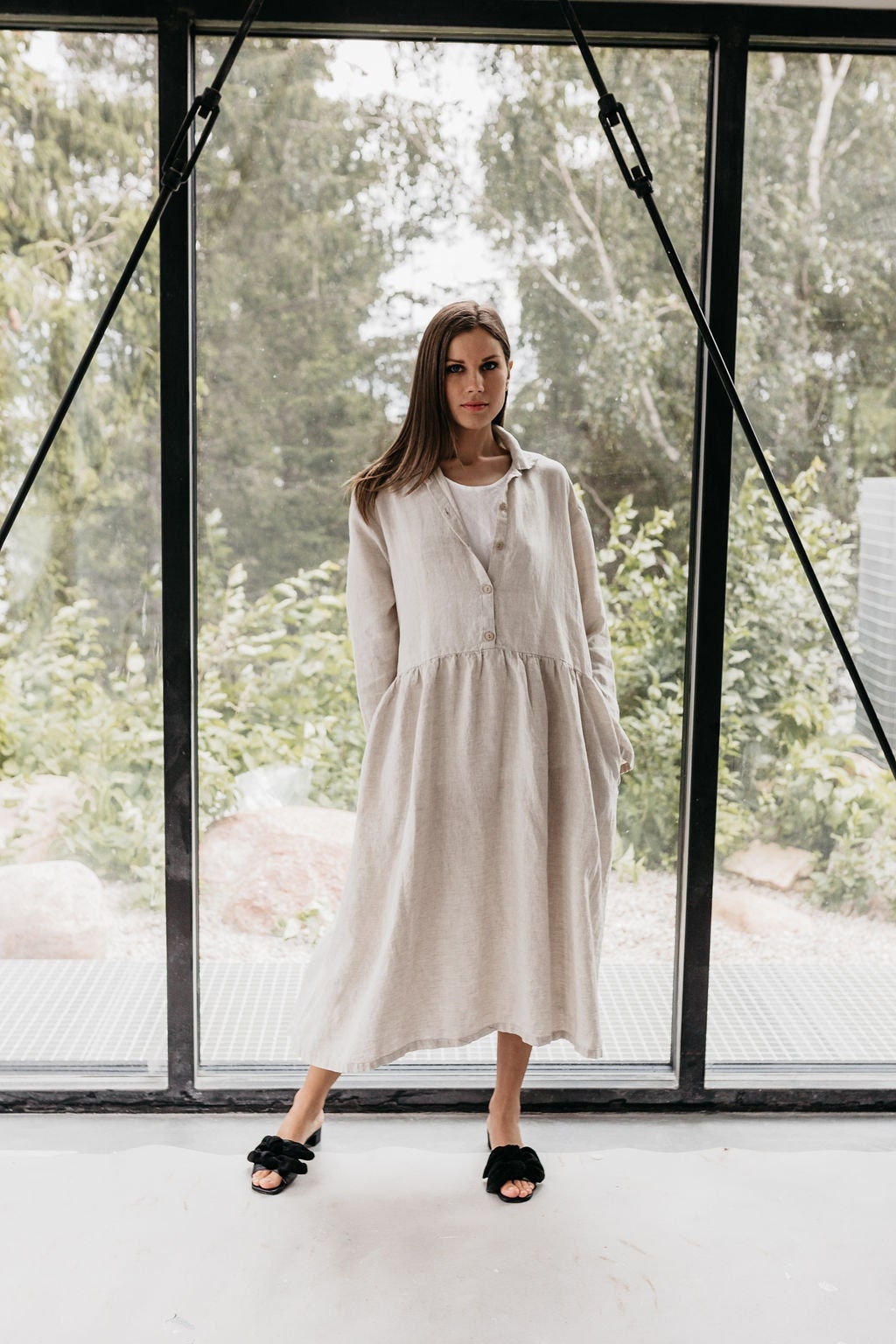 mini linen shirt dress XCVI Austen Dress Women's Dress Ripple : XL (US 16) main image 0
