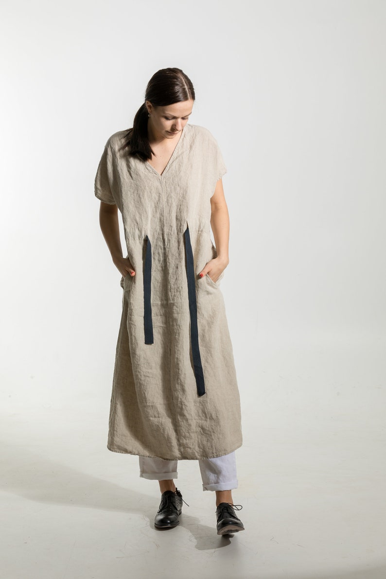 Linen dress  Jessica. Linen tunic dress. Summer linen dress. Stonewashed linen dress relaxed fit 