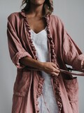 Linen dress ADELE .  Linen wrap dress . Linen robe, midi dress product logo