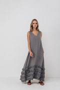 Linen dress CAROLINE. Linen tunic dress. White Summer linen dress. Long linen dress product logo