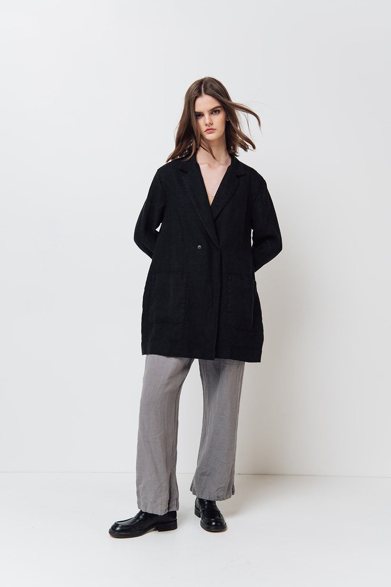 Linen blazer RAW, Linen jacket limited edition image 2