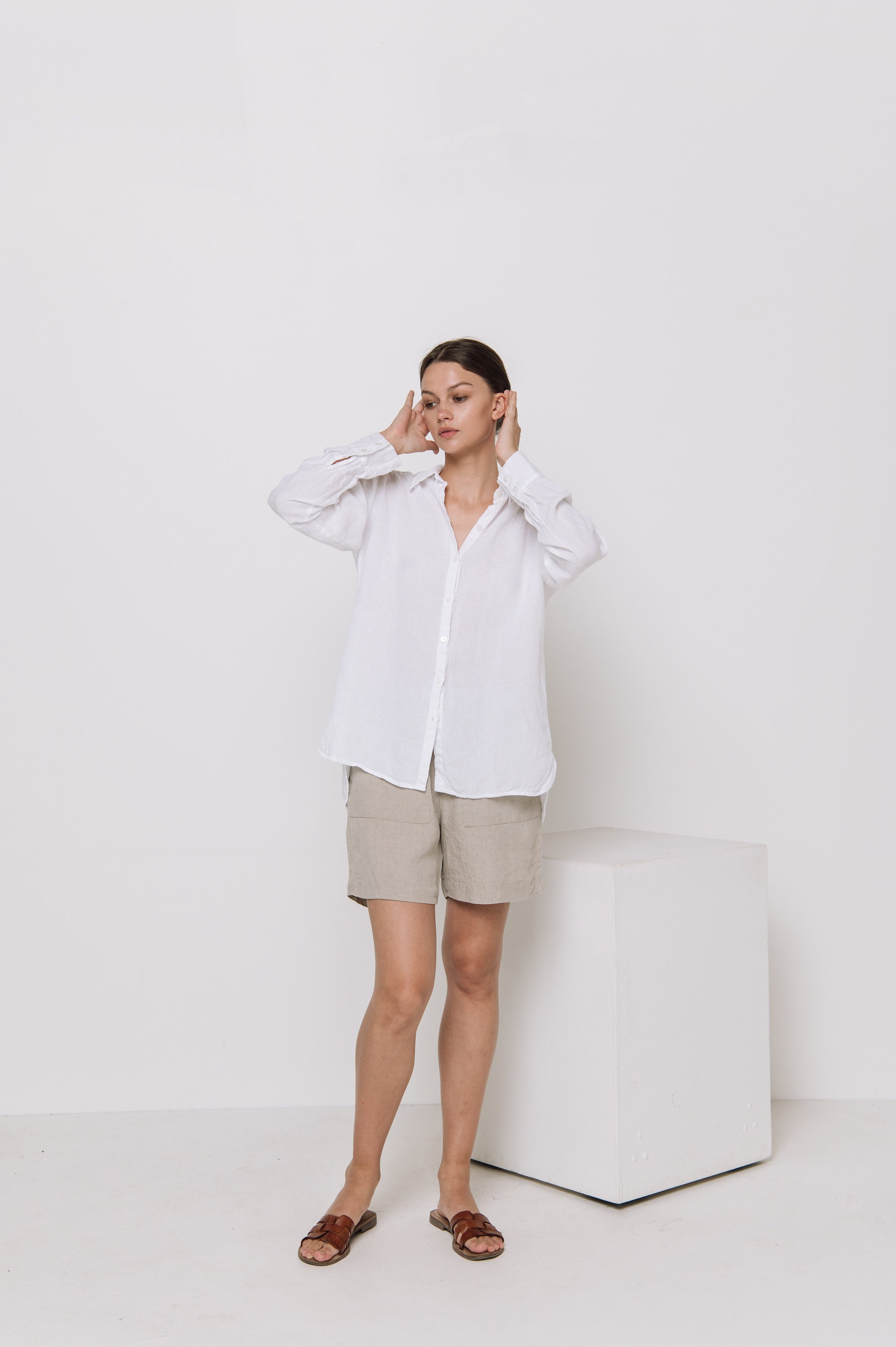 Linen Shirt CARLA . Linen Shirt , Linen Blouse, Classic