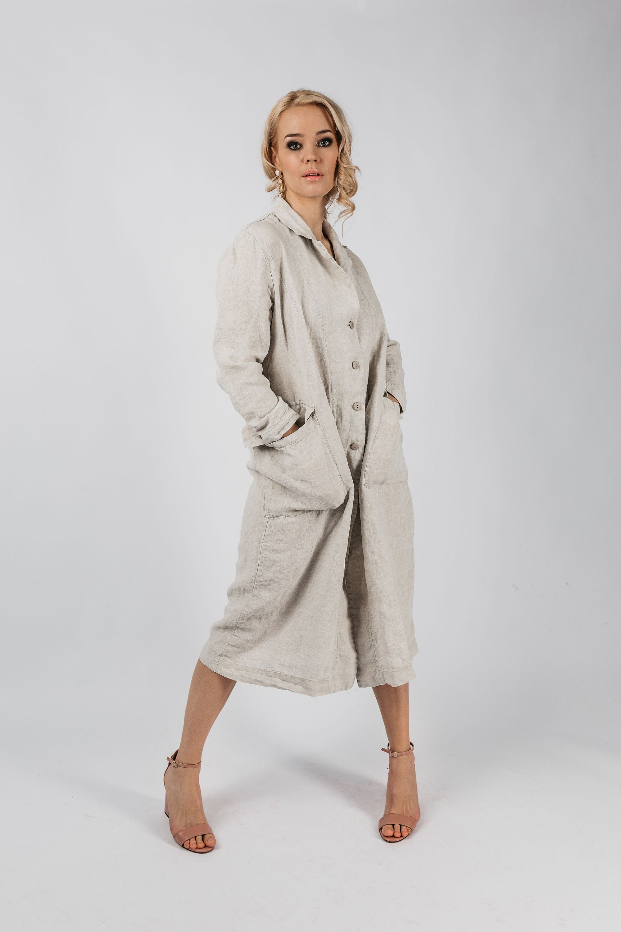 【22SS my beautiful landlet LINEN COAT】 womens-linen-blazer-placid-in-