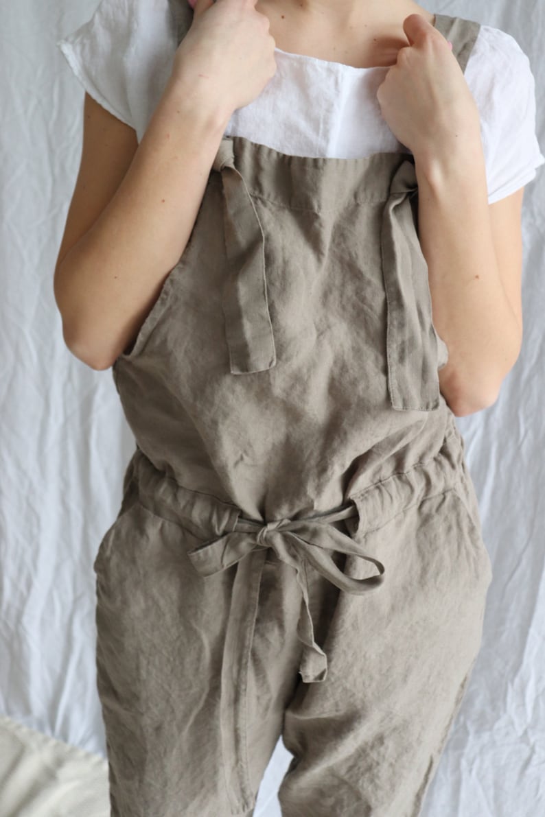 Linen Jumpsuit MONZA .women Linen Overalls . Linen Romper - Etsy