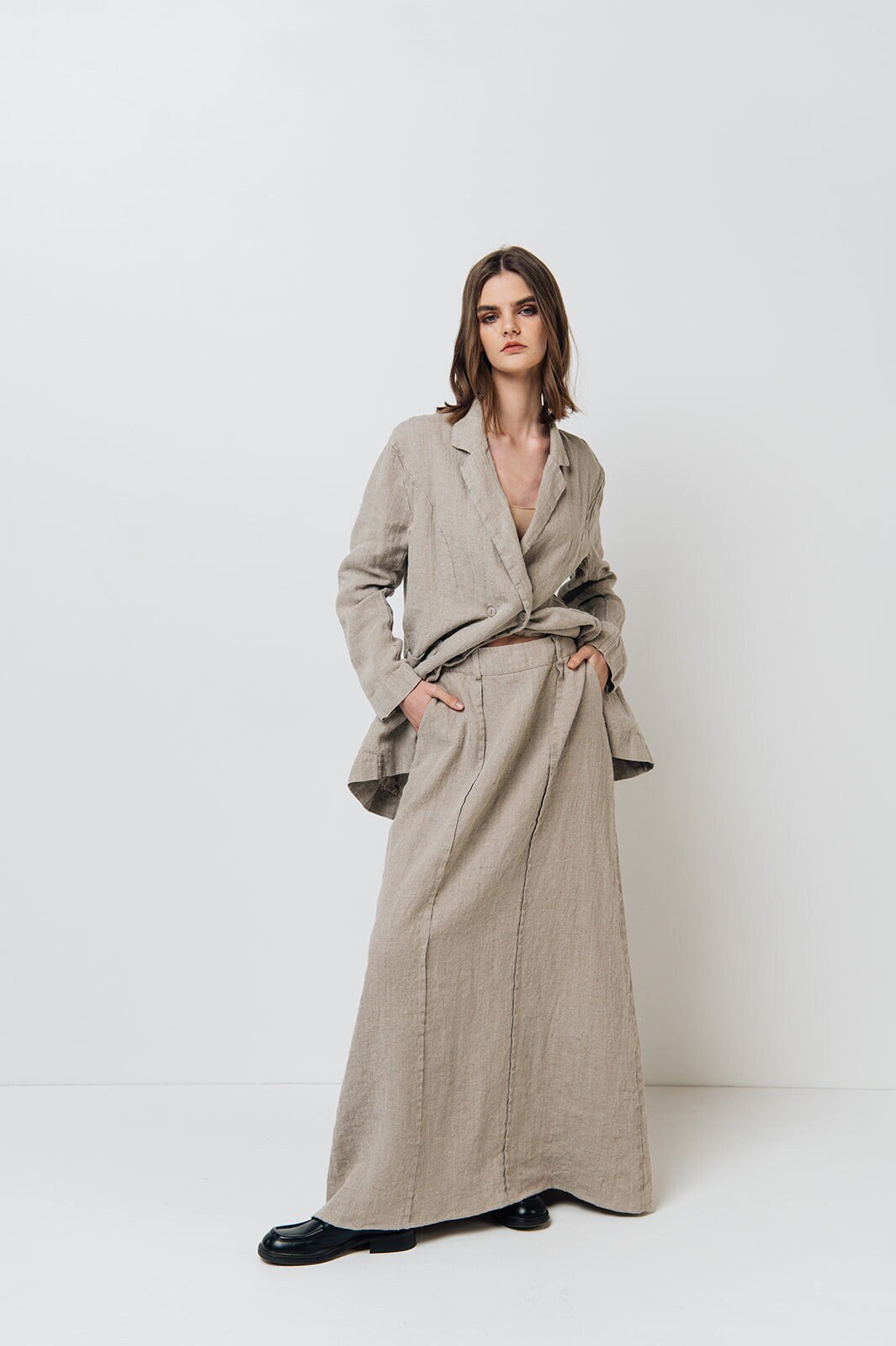 SACRA RUSTIC LINEN SKIRT マキシ丈 買取入荷】23SS SACRA RUSTIC LINEN SKIRT サクラ