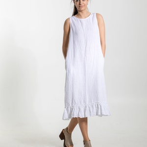 Linen Dress LAUREN . Linen Tunic Dress. White Summer Linen - Etsy