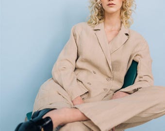 SANDER  tailored pants and linen blazer
