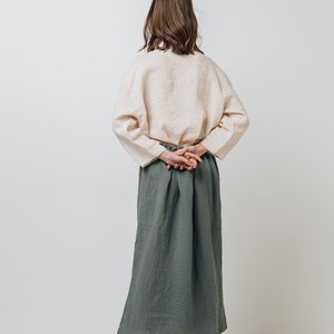 Linen skirt Ruby . Natural linen skirt . Midi linen skirt image 6