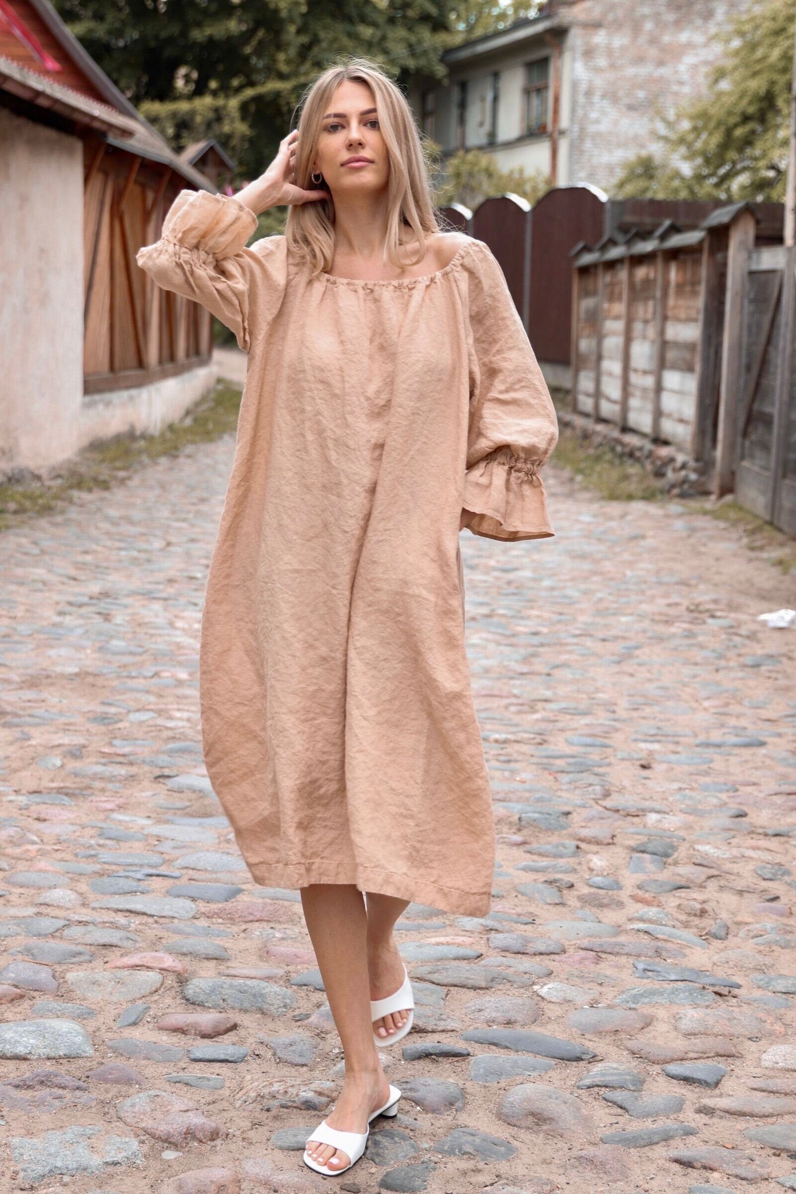 Stella McCartney Linen Sweetheart Midi Dress - Bergdorf Goodman