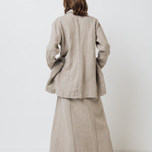 Maxi linen skirt RAW, long skirt with pockets image 8