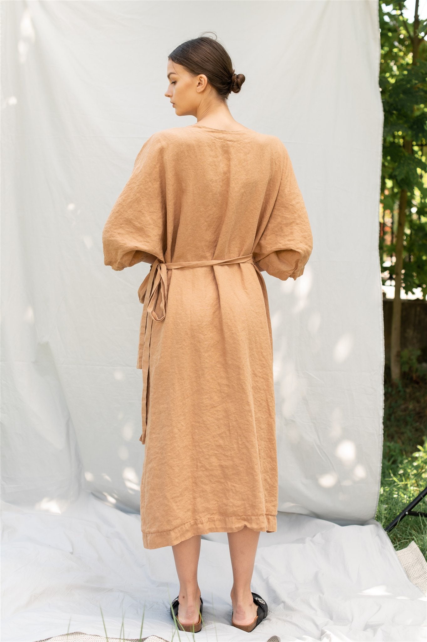 Linen Wrap Dress EVA. Linen Wrap Dress .linen Dress 3/4