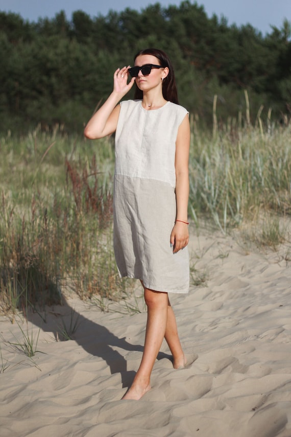 Robe Longue Beige Sans Manches - Neuve Sans étiquettes - Taille 2 - Coupe Régulière