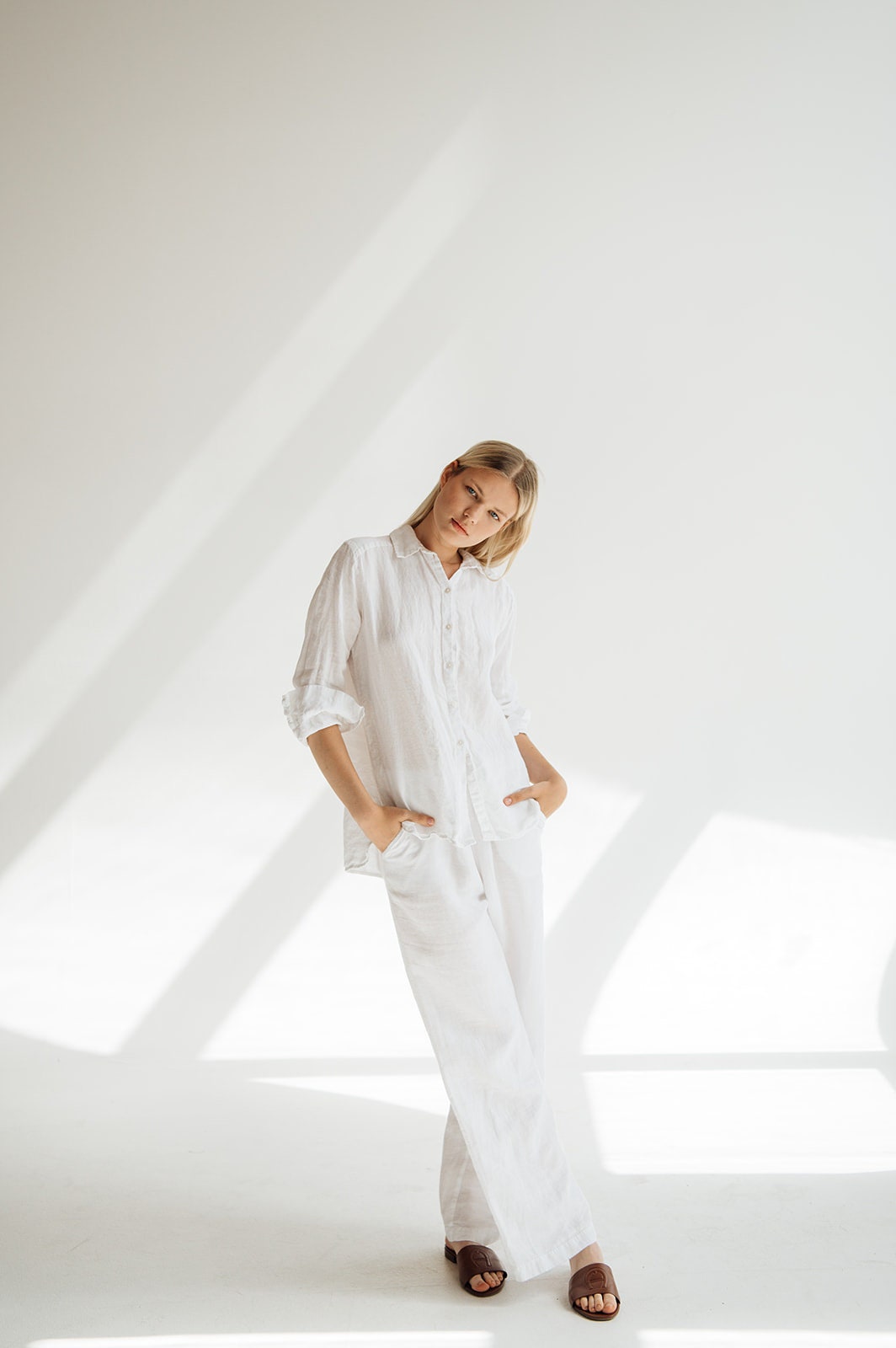 トップス CARLA Lady linen like tops Lady linen like tops（Black） – CARLA