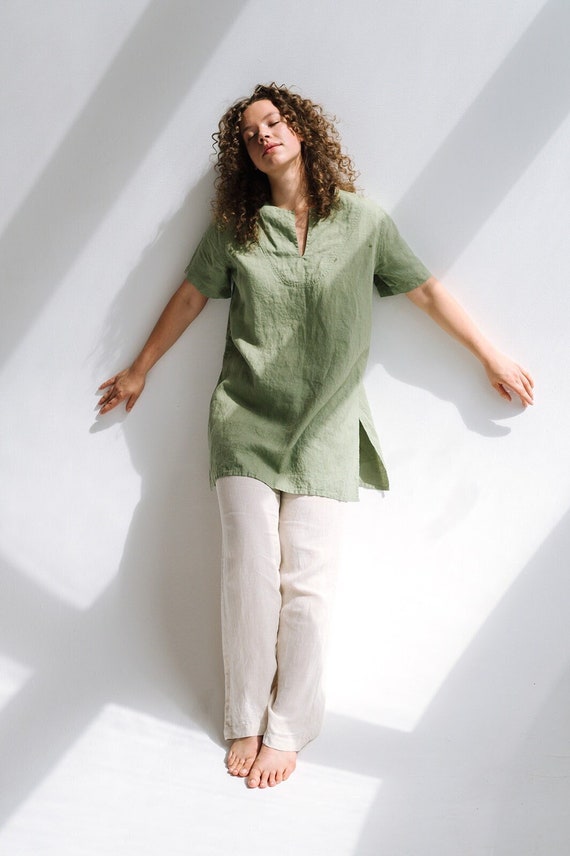 linen tunic shirt dress Linen tunic shirt SHADE, Linen tunic dress for women, Linen tunic shirt women, short Linen dress, tunic dress