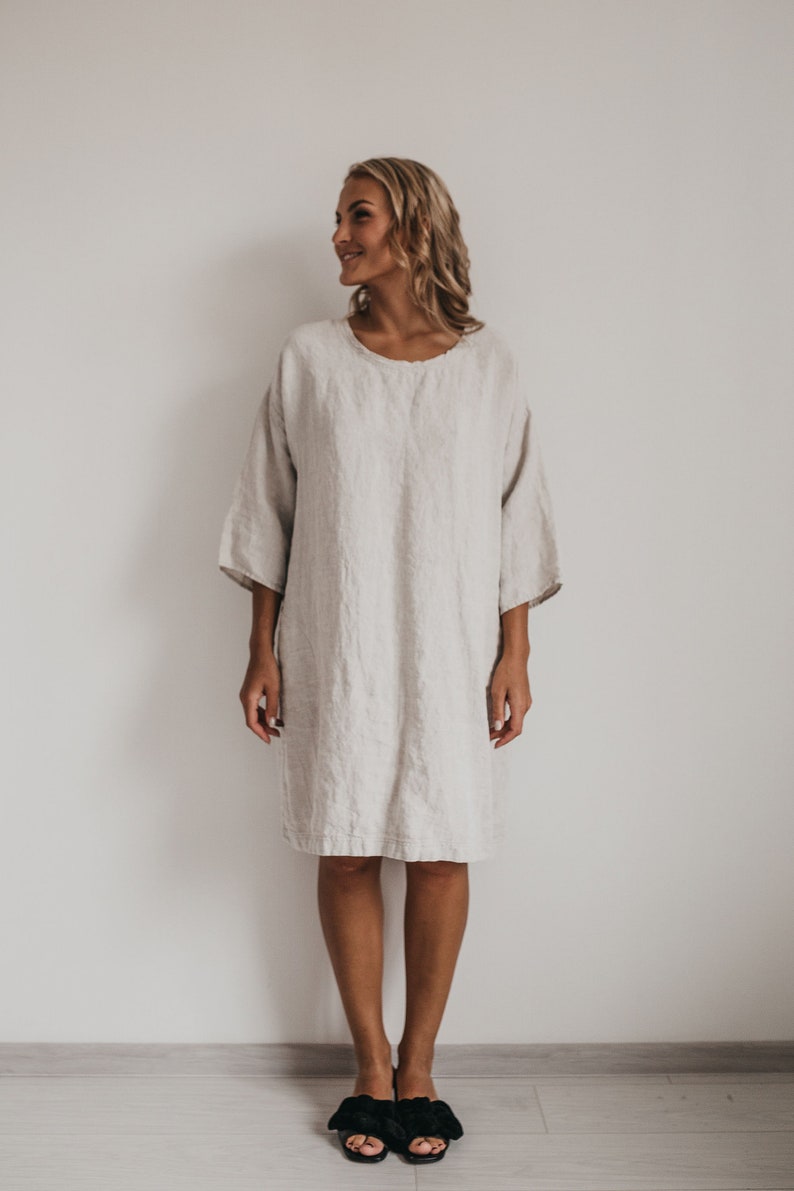 Linen dress IDA / linen summer / dress with pockets / tunic dress image 7