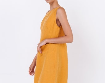 Linen Shift Dress AGATHA Tunic Dress for Short Linen