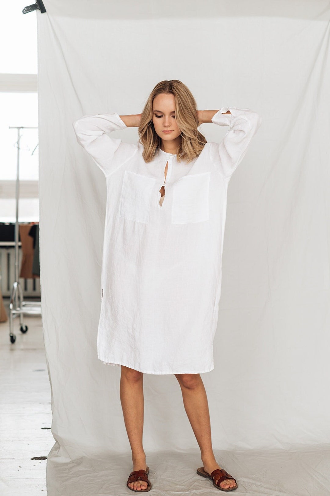 GEORGINA LINEN SHIRT DRESS