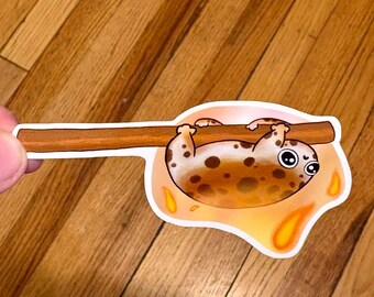 Roasty S’mores Frog Waterproof Vinyl Gloss Sticker