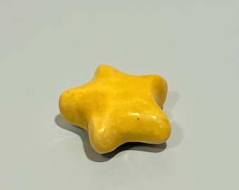 Ceramic Star Magnet | Handmade Yellow Kawaii Decor | In Stock & Made to Order