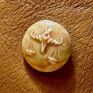Handmade Ceramic Libra Zodiac Pin | Astrology Art