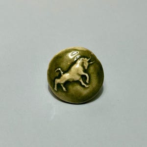 Handmade Ceramic Taurus Pin | Zodiac Astrology Art