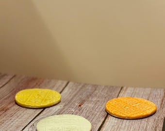 Daisy Ceramic Coaster Set | Handmade | Mix and Match Colors | In Stock & Made to Order