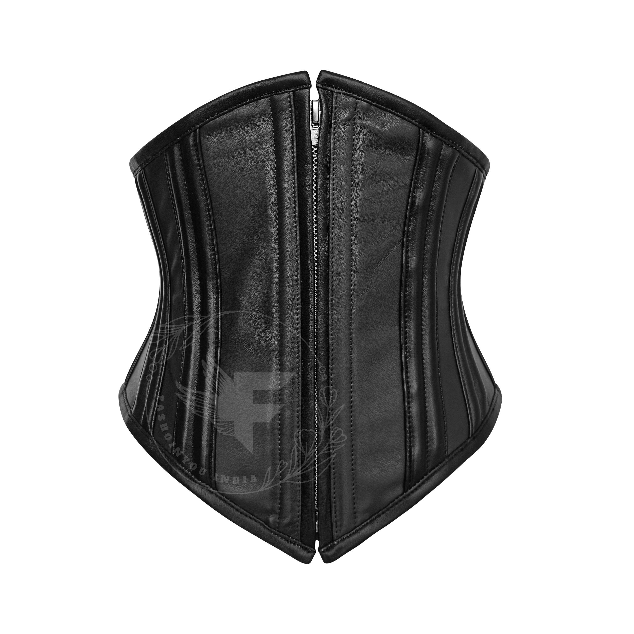 Double Steel Boned Corset , Twill Cotton Underbust Conical Corset