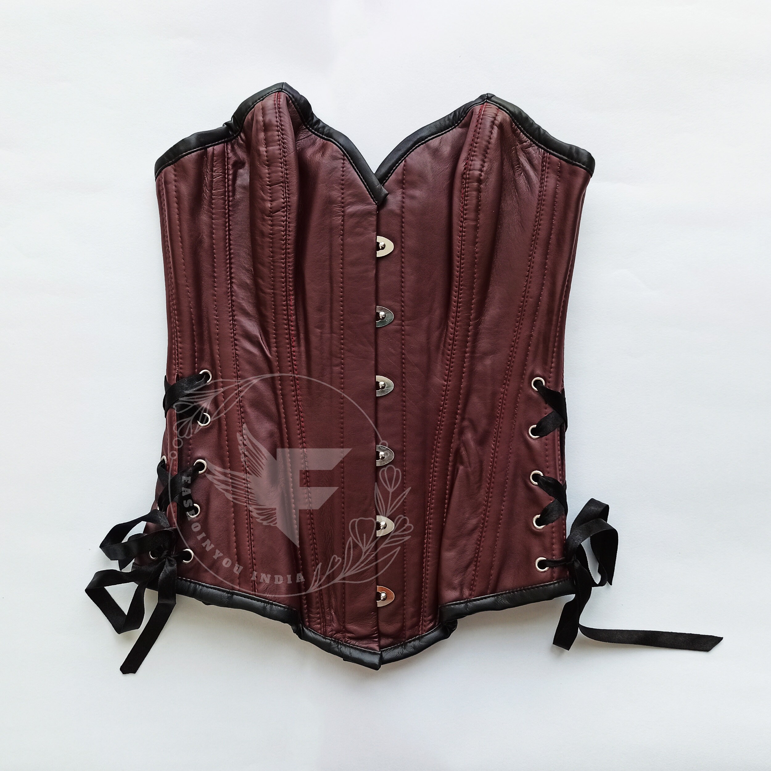 Fredonia Brown Genuine Leather Steel Boned Underbust Waist