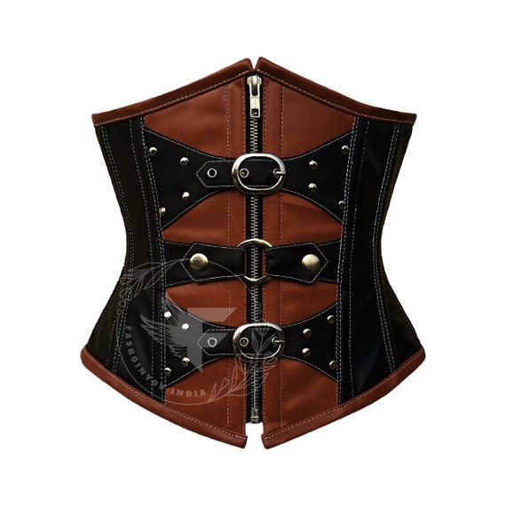 Belinda Underbust Corset Belt in Faux Leather Waist Cincher Shapewear in Plus  Size Corset Steel Boned Corset for Steampunk Dresses 