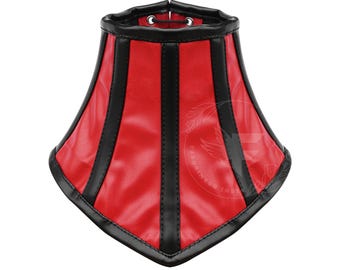 Red Black Faux Leather Neck Corset Choker | Structured Gothic Steampunk Collar