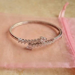 Bangles with swarovski crystals, gift for her, elegant jewelry, birthday present