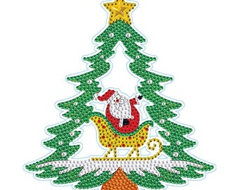 Hängande julgransdekoration för hemmet, gör-det-själv diamantmålningsset, juldekorationer, hängande julgransprydnad, diamantmålningsset för jul